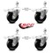 Service Caster 4 Inch Phenolic Swivel 12mm Threaded Stem Caster Set with Total Lock Brake SCC-TSTTL20S414-PHR-M1215-4 - alternate 3